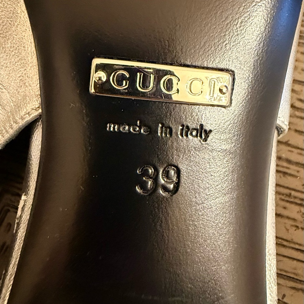 Gucci Horsebit women’s Slingback Flats in silver metallic size 39 US 9 - Picture 6 of 12